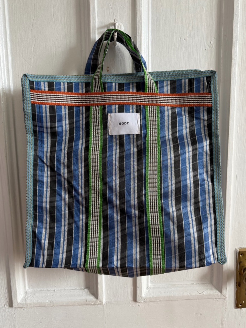 Bode Blue Striped Large Tote